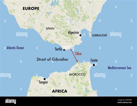 strait of gibraltar map africa